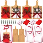 4 Sets Christmas Kitchen Gifts Cutting Board With Bag Waf.... Fixed Price $63.07.