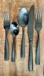 Fortessa Tableware Solutions 5PC Lucca Faceted Brushed Flatware Set Black:. Fixed Price $9.99.