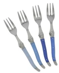 Laguiole French Home Cake Forks Blue Iconic Bee Stainless Steel Box Set New Nib. Fixed Price $43.20.