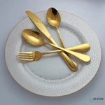 24 Piece Gold Flatware Stainless Steel Silverware Set Reflective Mirror Finish. Fixed Price $55.53.