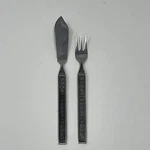 Stylecraft SYF10 Stainless Steel Butter Knife Fish Fork Square Tip Scroll Japan. Fixed Price $7.84.
