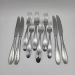 Oneida Reyna Stainless Flatware Hammered Extras 10PCS #54-212. Fixed Price $30.00.