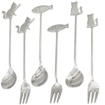 Maydahui 6 Pcs Cat Fish Spoon And Fork Cute Coffee Animal Spork 5.8 Inch 18/10 3. Fixed Price $17.50.
