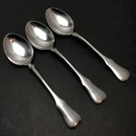 Fb Rogers Oval Place Soup Spoons Stainless Fiddle Handle Flatware Japan 3PC Set. Fixed Price $21.04.