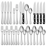 24-PIECE Silverware Set With Steak Knives,flatware Service For Person, .... Fixed Price $42.42.