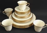 20PC Set Service For 4 Lenox China Ivory Gold Dimension Eternal Plates Cups Euc. Fixed Price $195.00.