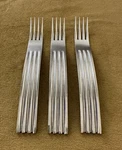 (3) Forks Habitat Vintage 18/8 Japan Stainless Steel Ridges Avant Garde Mcm. Fixed Price $120.36.