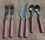 Vintage Sango Flatware Dusty Pink Rose Plastic Handle Incomplete Set Cottagecore. Fixed Price $21.00.