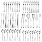 Haware 68 Pieces Silverware With Serving Set, Stainless Steel Modern Flatwar. Fixed Price $55.56.