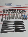Lot Of 21-ONEIDA Jade 18/10 Stainless Steel Flatware. Fixed Price $67.95.