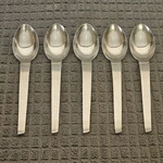 Italy Stainless Danish Modern Design UNF339 Flatware Teaspoons Set Of 5. Fixed Price $36.00.