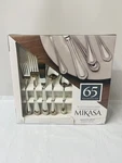 Mikasa Regent Bead 65-PIECE Service For 12 Flatware Set- New/ Box Damage. Fixed Price $231.00.