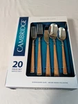 Cambridge Esben Beachwood 20 Pc Set Stainless Steel Flatware New. Fixed Price $35.00.