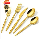Kingstone Silverware Set, Flatware Cutlery Premium 20-PIECE, Gold. Fixed Price $58.99.