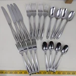 Oneida Stainless Flatware Set 20 Piece Silverware Spoons Forks Knives Dining. Fixed Price $34.54.