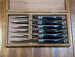 Vintage Original Laguiole Inox France Steak Knives - Set Of 6 Wood Case. Fixed Price $99.99.
