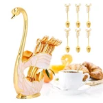 Coffee Spoons Set, Dessert 6PCS Tea With Swan Base Holder,.... Fixed Price $22.55.