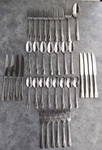 Oneida Flatware AA-15 Stainless Steel Swirl Forks Spoons Knives Set Lot Of 38. Fixed Price $35.00.