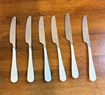 6 Knives Wf Washington Forge WAF11 White Ivory Swirl Stainless Mcm Flatware. Fixed Price $15.65.