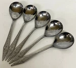 Lot 5 X Noritake NS19 Retro Floral Pattern Stainless Table/place Spoons Rare!. Fixed Price $74.99.