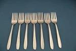 Silco Panorama Salad Forks (set Of 7) Glossy Usa International Silver 6". Fixed Price $21.67.