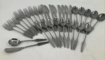 Stanley Roberts SRB268 Flatware 34-PC Set Nice Spoons Forks Knives Scroll Handle. Fixed Price $31.99.