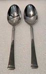 Mikasa Harmony 18/10 Stainless Steel Slotted Serving Spoon Set Pair. Fixed Price $29.00.
