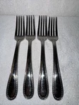 Set Of 4 Oneida American Arbor Harmony Beaded Dinner Fork Stainless Flatware. Fixed Price $22.00.