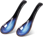 Asian Soup Set, Blue Japanese Ceramic Chinese Ramen. Fixed Price $14.01.
