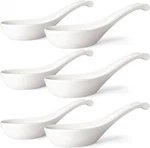Asian Soup Spoons Set Of 6, Ceramic Chinese 7 Inch Japanese Spoon.... Fixed Price $30.17.