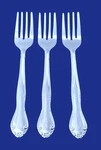 Oneida Melinda Stainless, Flower Tip, Glossy - Set Of 3 Salad Forks 6 1/4". Fixed Price $11.69.