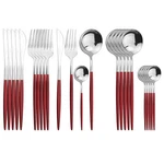 Uniturcky Silverware Set, 24-PIECE (service For 6), Red. Fixed Price $33.11.