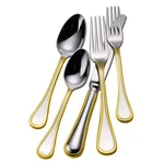 Couzon Perle Gold Accent 18/10 Stainless 5PC. Place Setting (service For One). Fixed Price $160.00.
