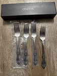 Oneida Wordsworth Silver Stainless Steel Dinner Forks Set Of 4 Elegant Flatware. Fixed Price $16.95.