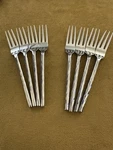 (4)PIER One PII16 Salad Forks Hammered Glossy China 18/8 Stainless - Mint Unused. Fixed Price $58.75.