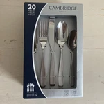 Cambridge Tyrus Satin Mirror Stainless Steel Flatware 20 Piece Set For 4 EACH$35. Fixed Price $35.00.