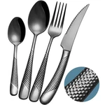 Xideman 16-PIECE Modern Black Hammered Silverware Set With Ultra Sharp 2-IN-.... Fixed Price $73.37.