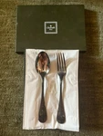 Christofle Silver Child 2-PIECE Flatware Set 1990 Brand New W/box. Fixed Price $80.00.