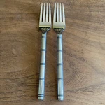 Pier 1 PII23 Stainless Bamboo Dinner Fork Lot Handle Silverware Flatware. Fixed Price $29.99.