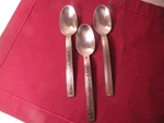 Set Of Teaspoons Oneida OHS504 Glossy Stainless Hammered Flatware 6 3/8". Fixed Price $15.09.