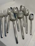 9 Pieces Set Mikasa Zena Stainless Flatware 2 Forks 7 Spoons Glossy. Fixed Price $26.00.