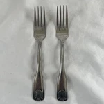 (2) Walco Utica Stainless Fanfare Dinner Forks Shell Glossy 7/8 Inches. Fixed Price $8.50.