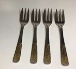 Inoxpran INX1 Pastry Forks Stainless Gold Tone Accents 6 Inch Set Of 4. Fixed Price $16.99.