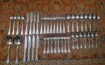 47 Pc Set Towle Palm Breeze Stainless Flatware. Fixed Price $140.00.