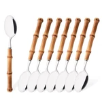 Uniturcky 8-PIECE Bamboo Handle Dinner Set, Stainless Steel For .... Fixed Price $25.99.