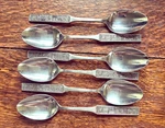 Teaspoons, Aztec Orleans Silver Co. ORL16 Stainless Flatware Mcm. Fixed Price $14.99.