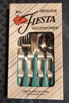 Nib Fiesta 1991 Turquoise Blue Single Flatware Steel Place Setting, 5 Pieces. Fixed Price $74.99.