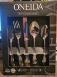 Oneida Satin Sand Dune Flatware, 45 Pieces Serves 8 New. Fixed Price $74.94.