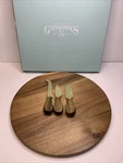 Godinger Gatherings Acacia Wood Cheese Board And 3-PIECE Knife Set New. Fixed Price $35.00.