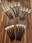 18 Hampton Silversmiths Stainless HSV102 Black Handle Flatware Mixed Lot. Fixed Price $32.74.